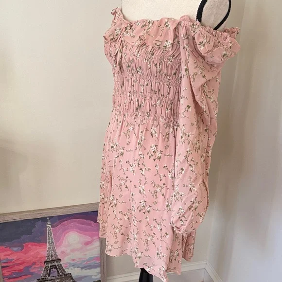 Reformation Floral Pink Dress Size 8 - Picture 7 of 8